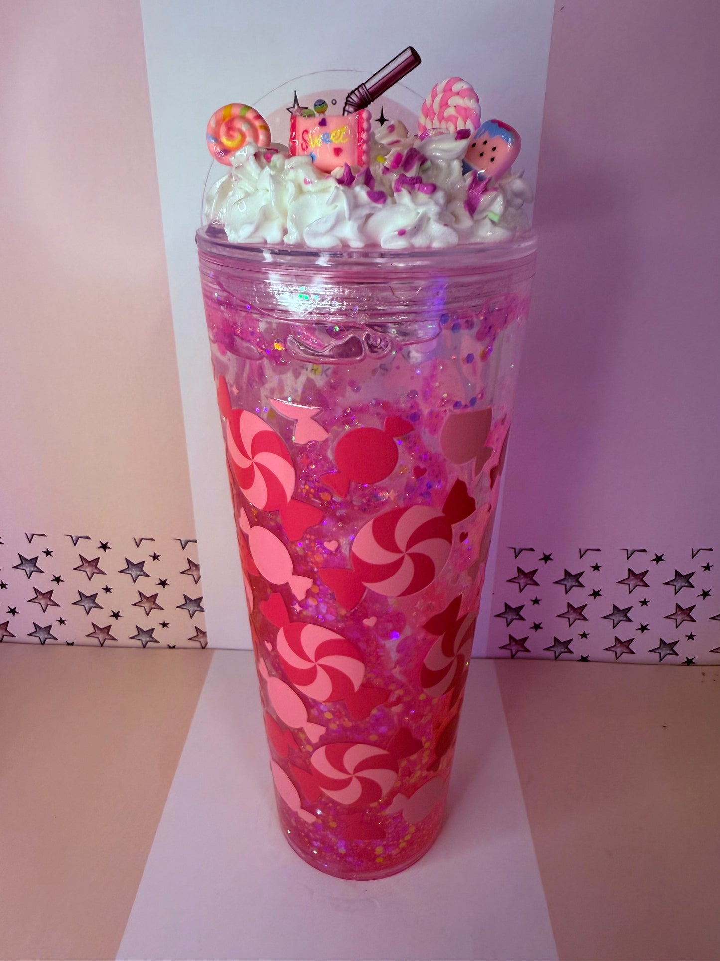“It’s a sweet Thing” 24oz lava drip snowglobe tumbler