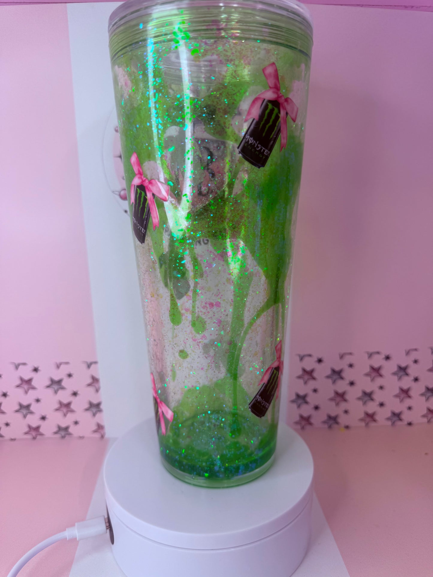 Monster 24oz acrylic lava drip tumbler