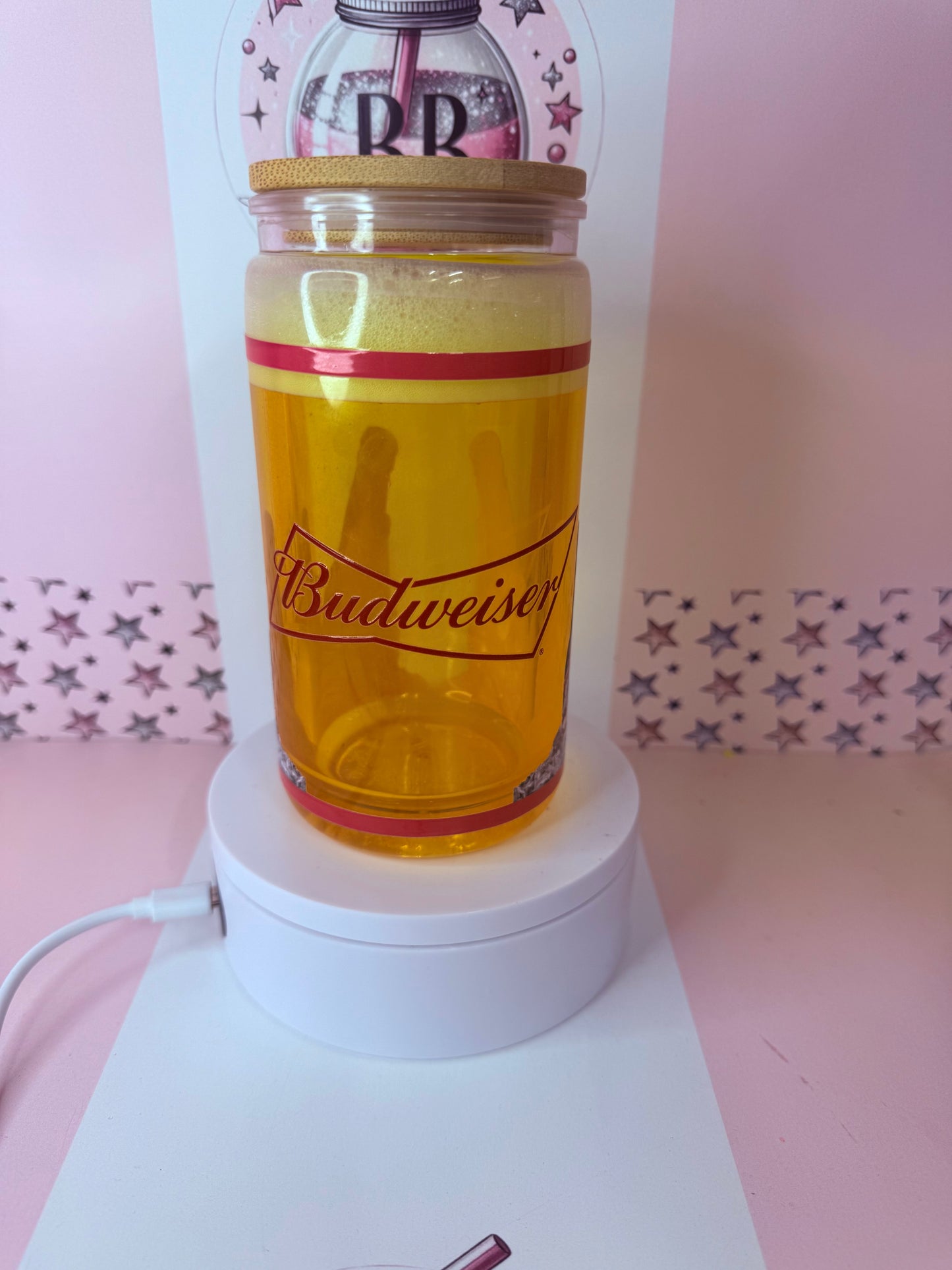 Beer 16oz acrylic snowglobe cup