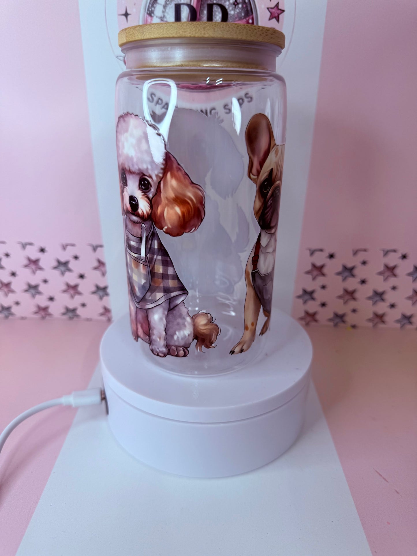 Doggy 16oz acrylic clear can