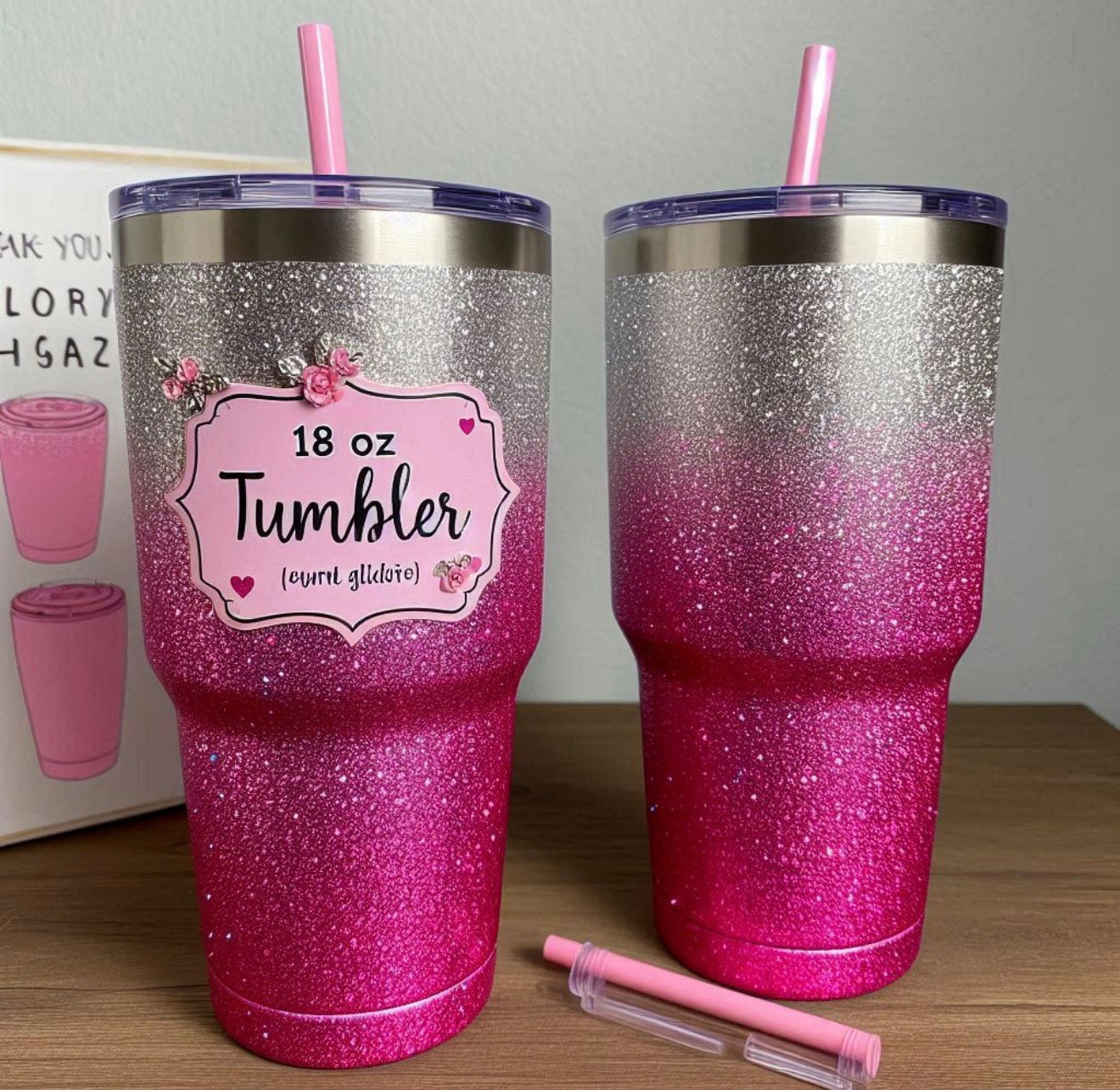 18oz acrylic snowglobe tumblers