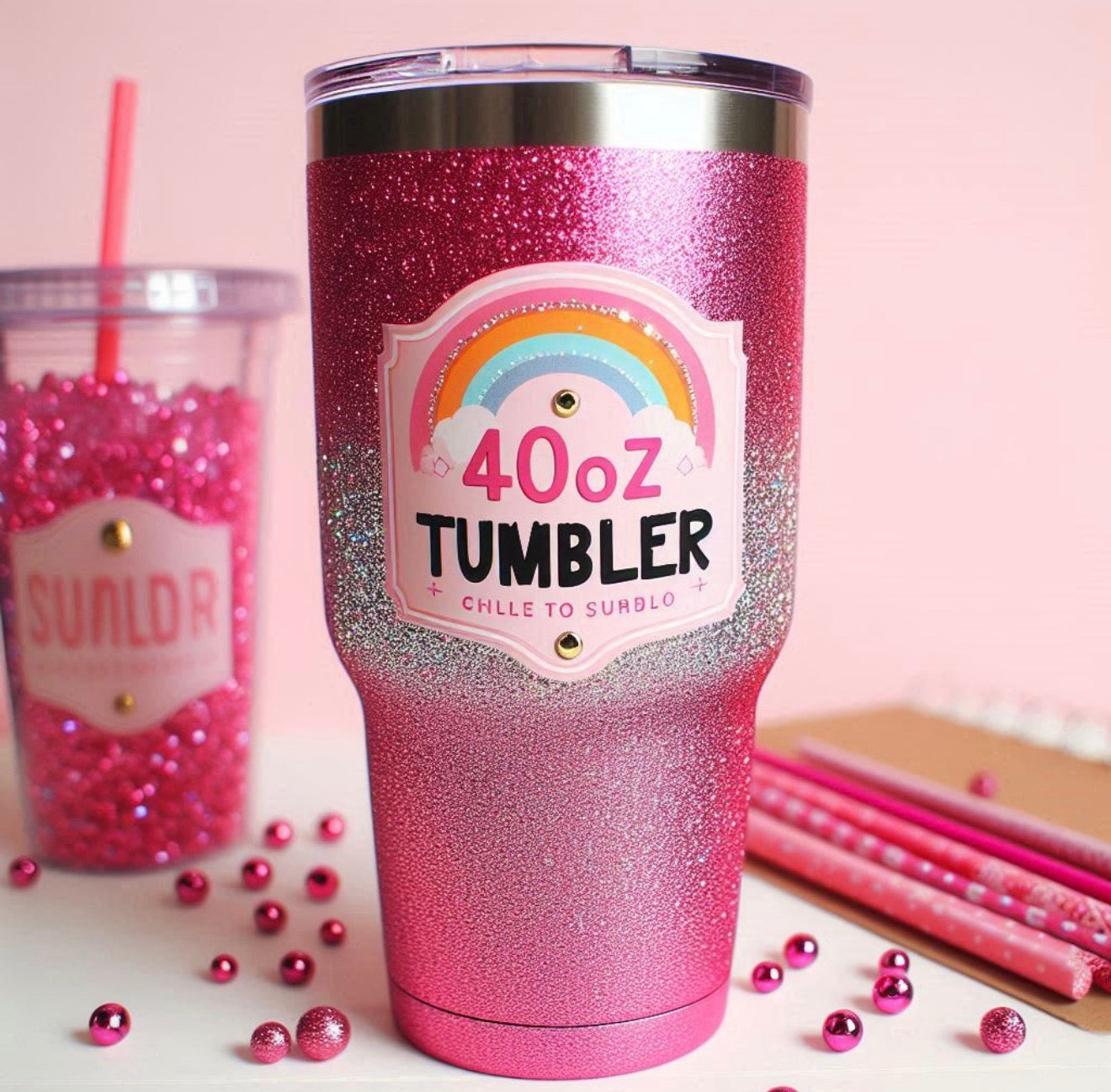 40oz acrylic snowglobe tumbler