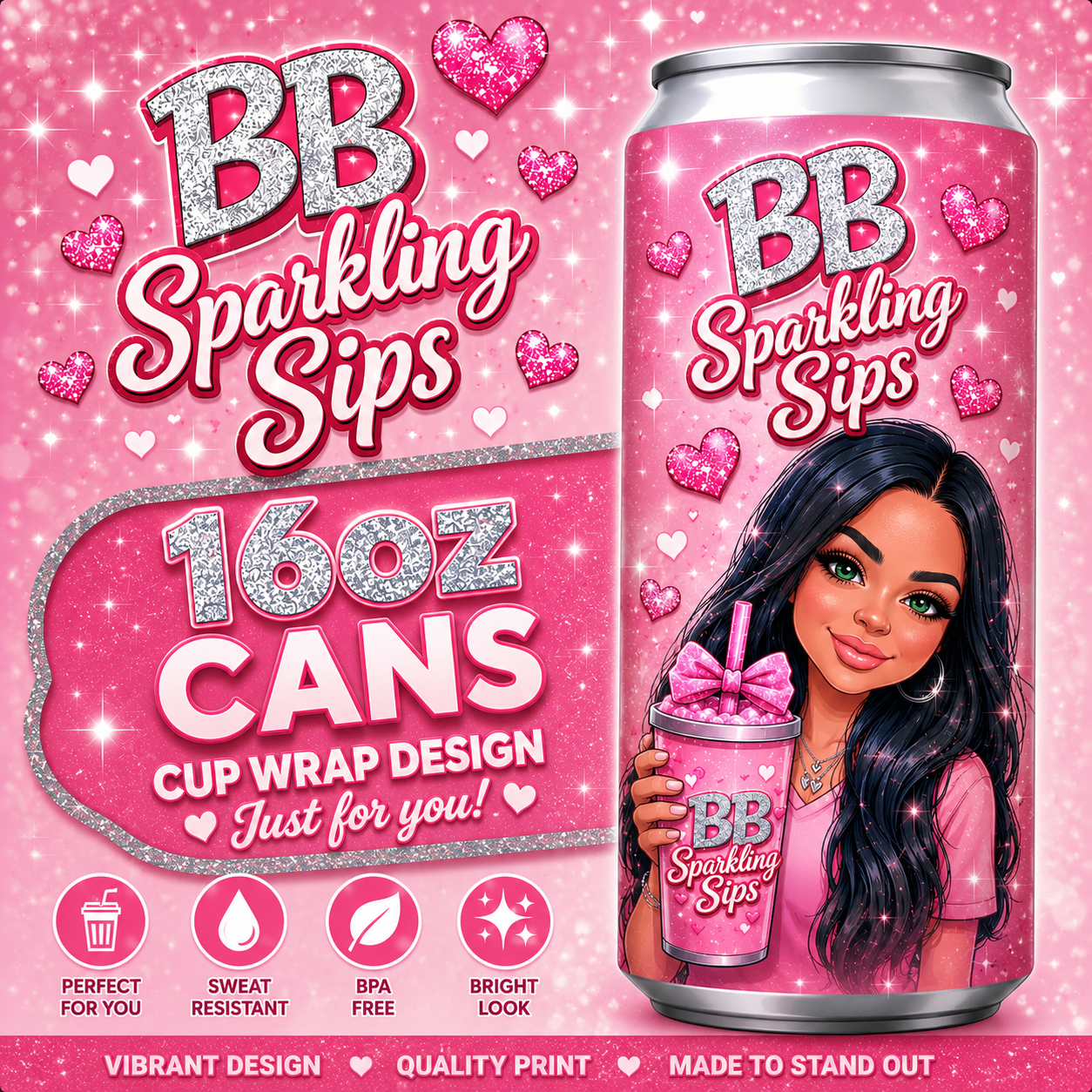 16oz Acrylic Clear & Coloured Cans