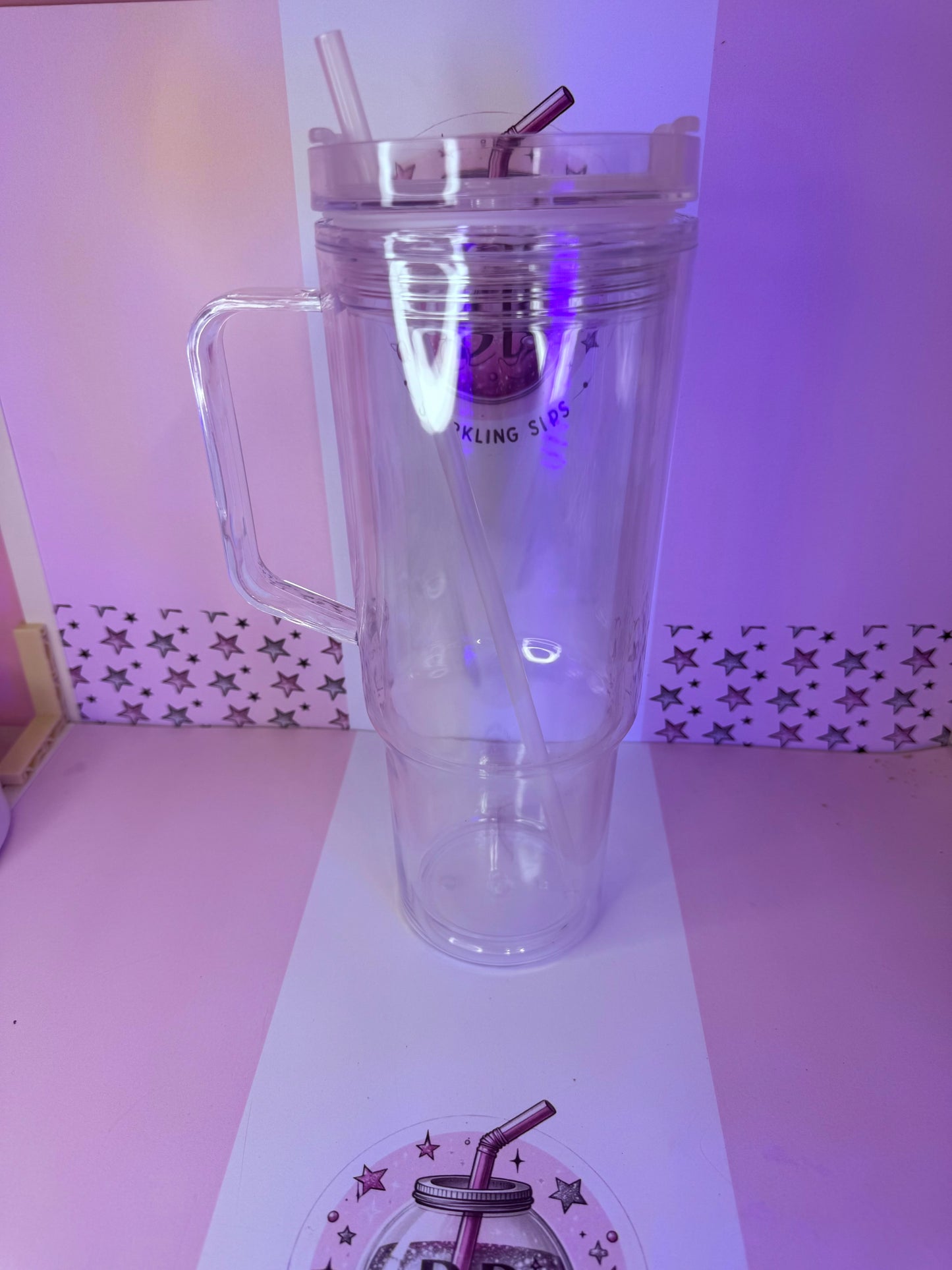 Custom 40oz Acrylic Snowglobe Cup. PLEASE READ THE DESCRIPTION BEFORE PURCHASING
