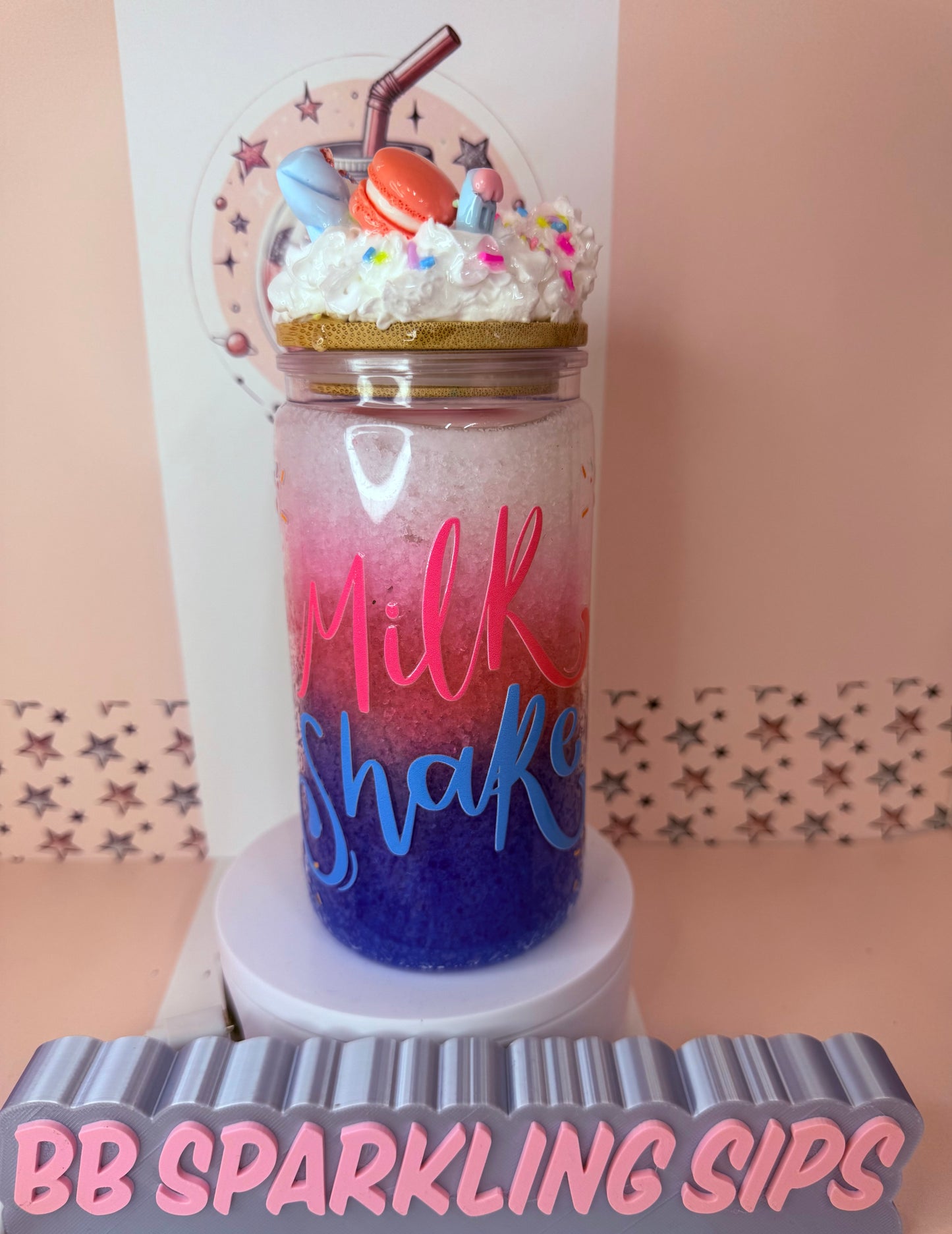 Milkshake 16oz acrylic snowglobe cup