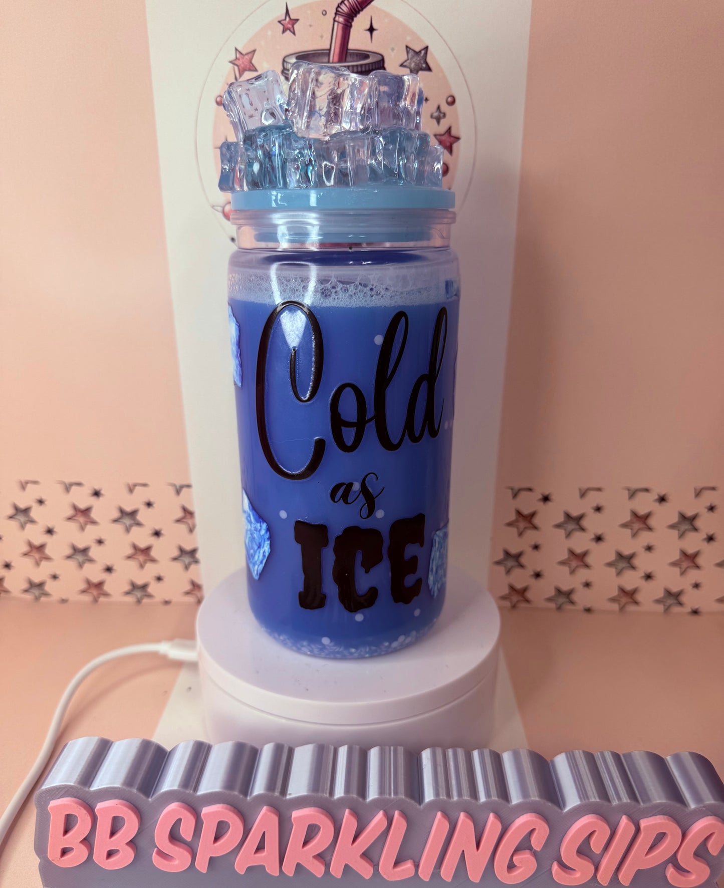 Cold As Ice 16oz acrylic snowglobe cup