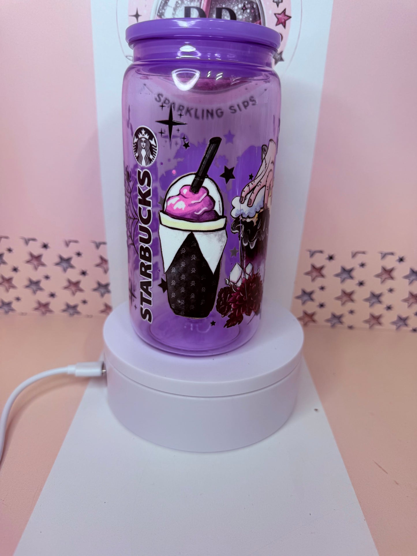 Purple 16oz acrylic Wednesday Coloured Can