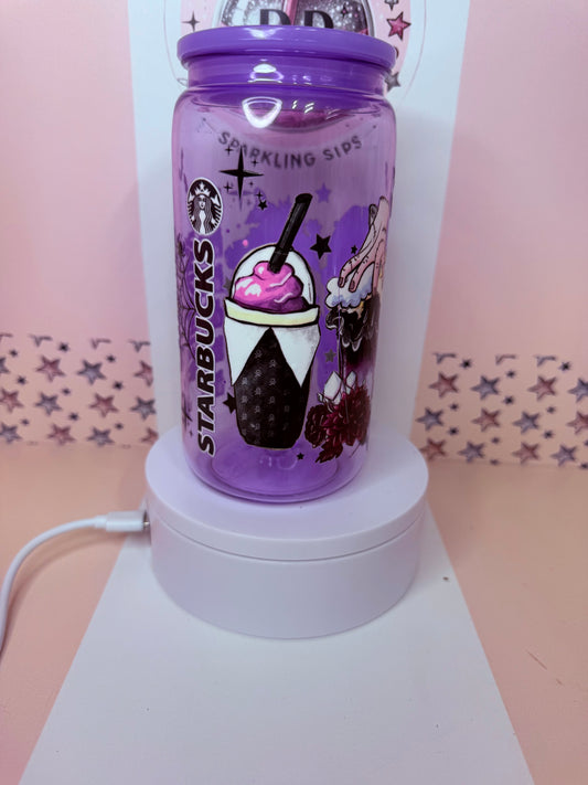 Purple 16oz acrylic Wednesday Coloured Can