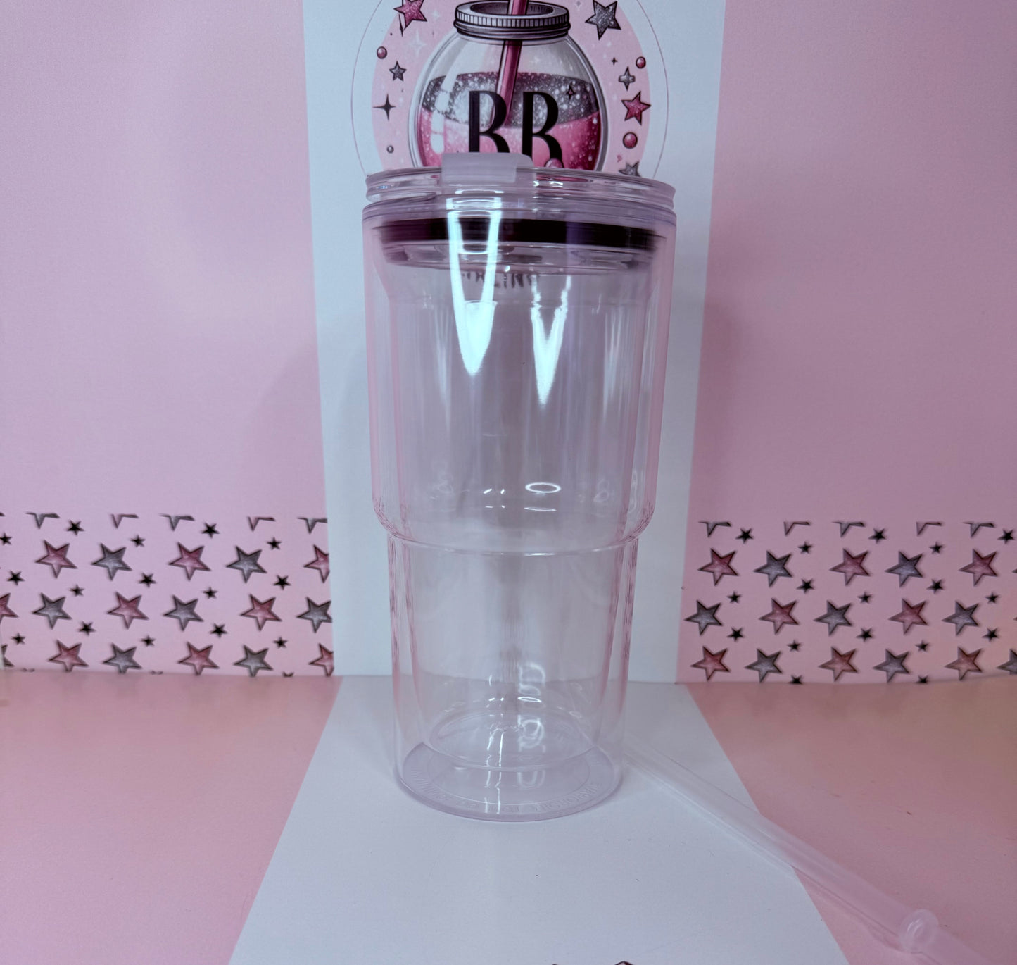 Custom 18oz Acrylic Snowglobe Cup. PLEASE READ DESCRIPTION BEFORE PURCHASING