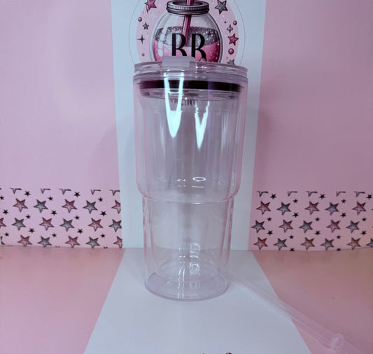 Custom 18oz Acrylic Snowglobe Cup. PLEASE READ DESCRIPTION BEFORE PURCHASING