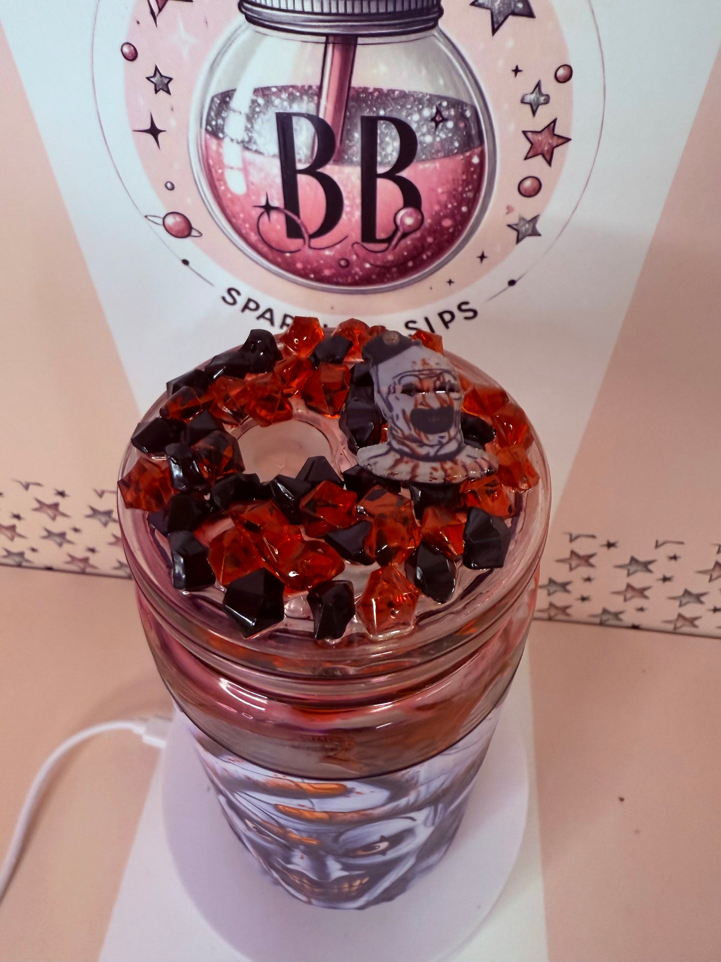 The Terrifier 16oz acrylic drip snowglobe tumbler