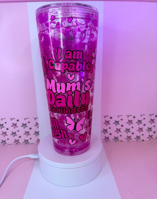 24oz acrylic Mum Affirmations Lava drip tumbler