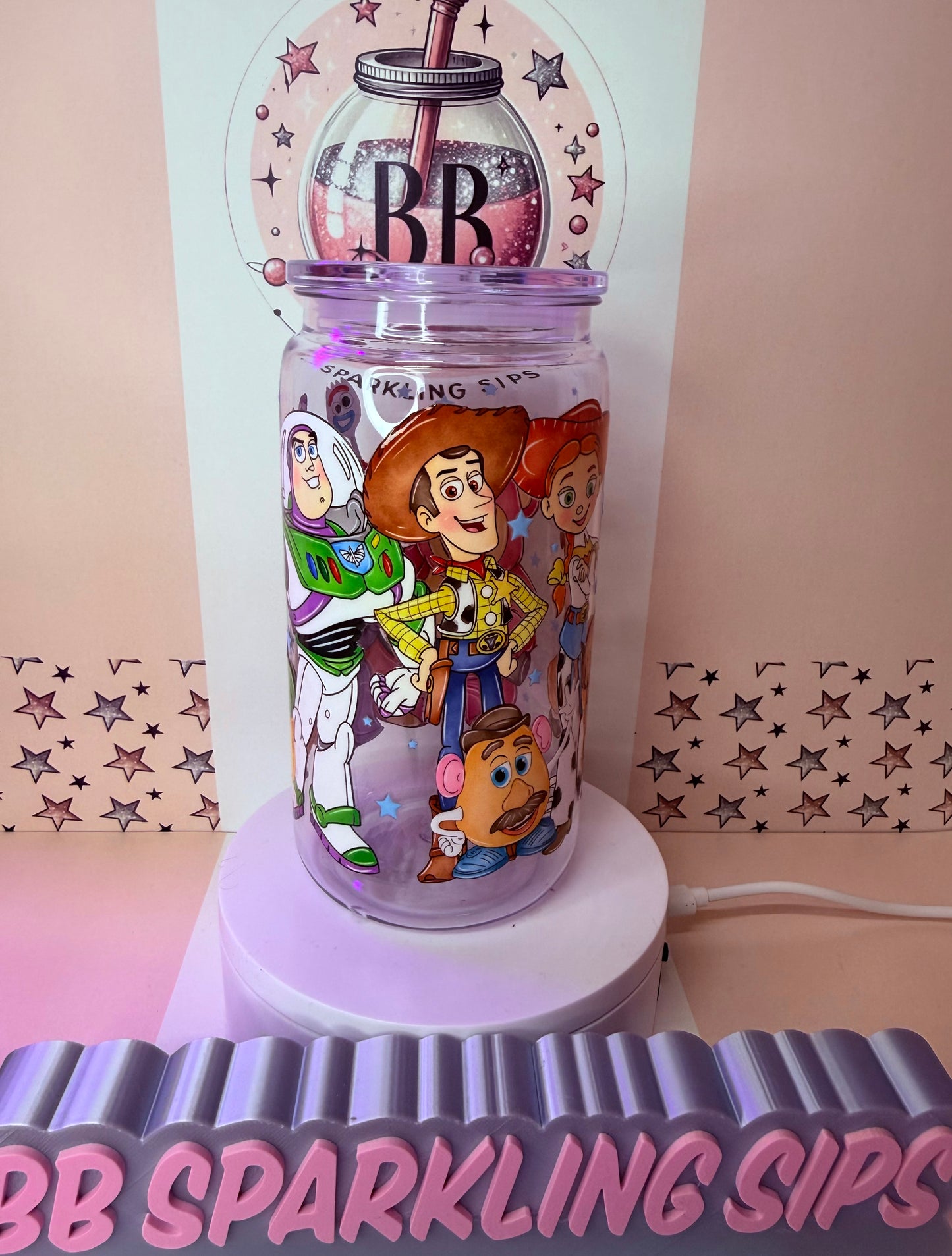 Toy Story 16oz acrylic clear can