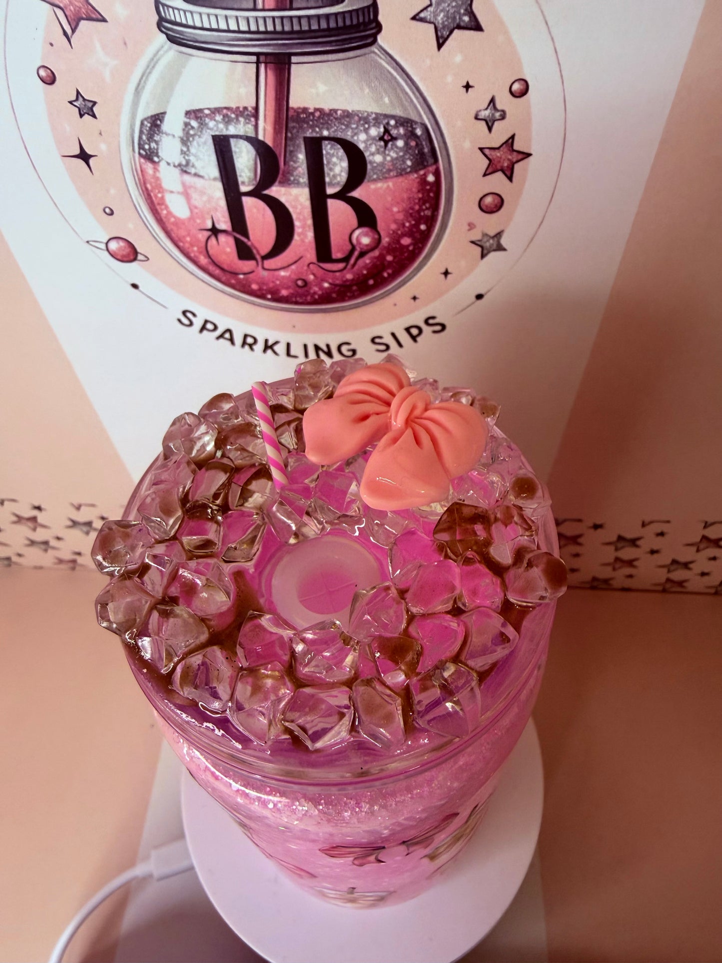 Iced Coffee 16oz acrylic glitter snowglobe cup