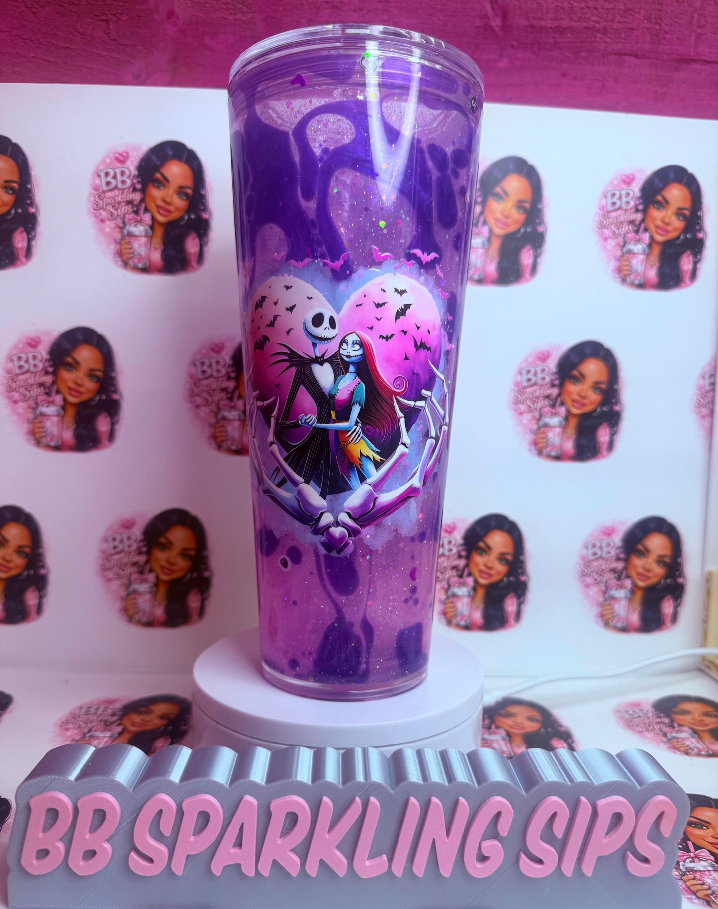 Nightmare before Christmas 24oz acrylic jellyfish tumbler