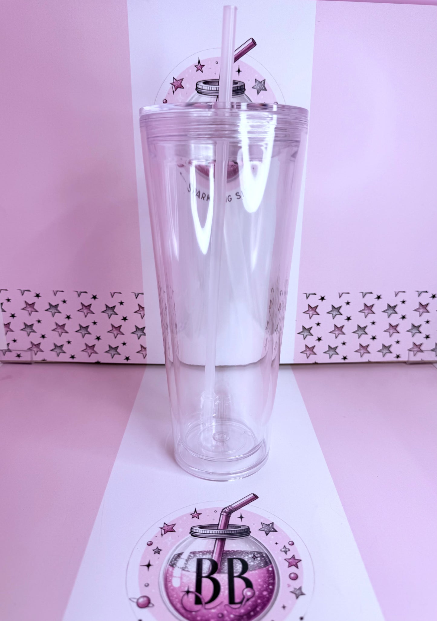 Custom 24oz Acrylic Snowglobe Tumbler. PLEASE READ THE DESCRPTION BEFORE PURCHASING