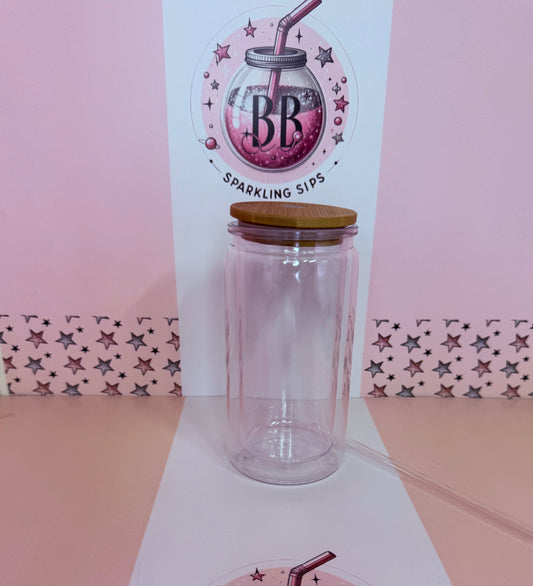 Custom 16oz acrylic Snowglobe cup with bamboo lid. PLEASE READ THE DESCRIPTION BEFORE PURCHASING