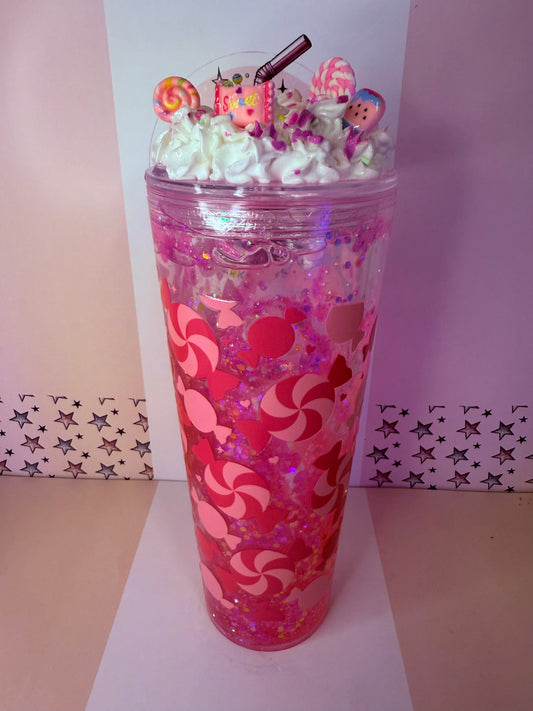 “It’s a sweet Thing” 24oz lava drip snowglobe tumbler
