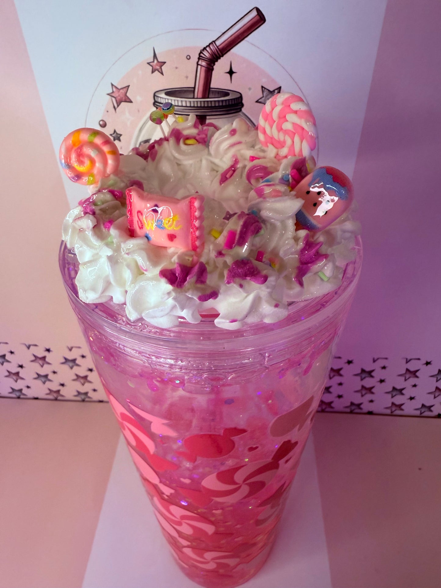 “It’s a sweet Thing” 24oz lava drip snowglobe tumbler