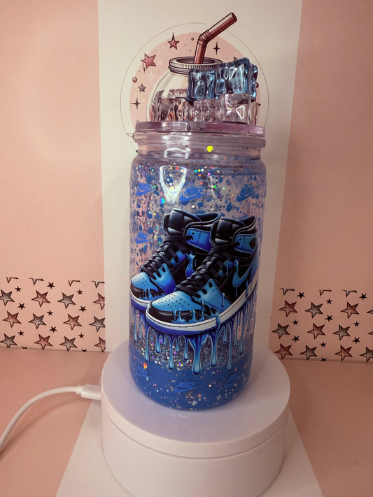 Nike trainer blue drip 16oz snowglobe cup