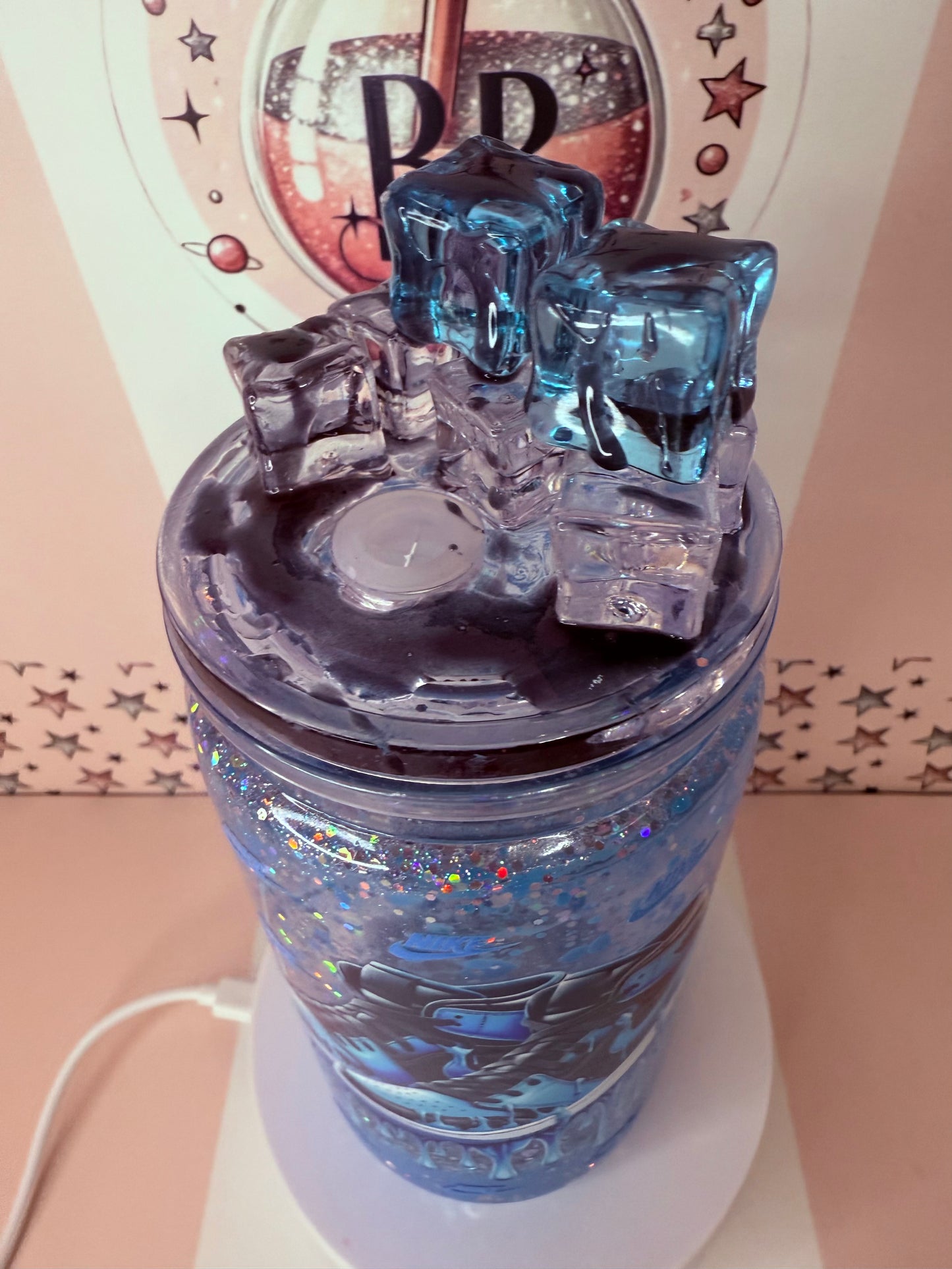 Nike trainer blue drip 16oz snowglobe cup