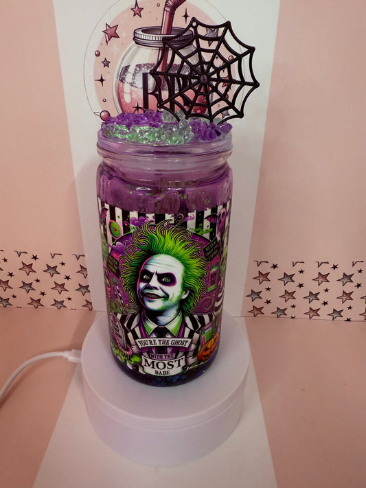 Beetlejuice 16oz drip snowglobe cup