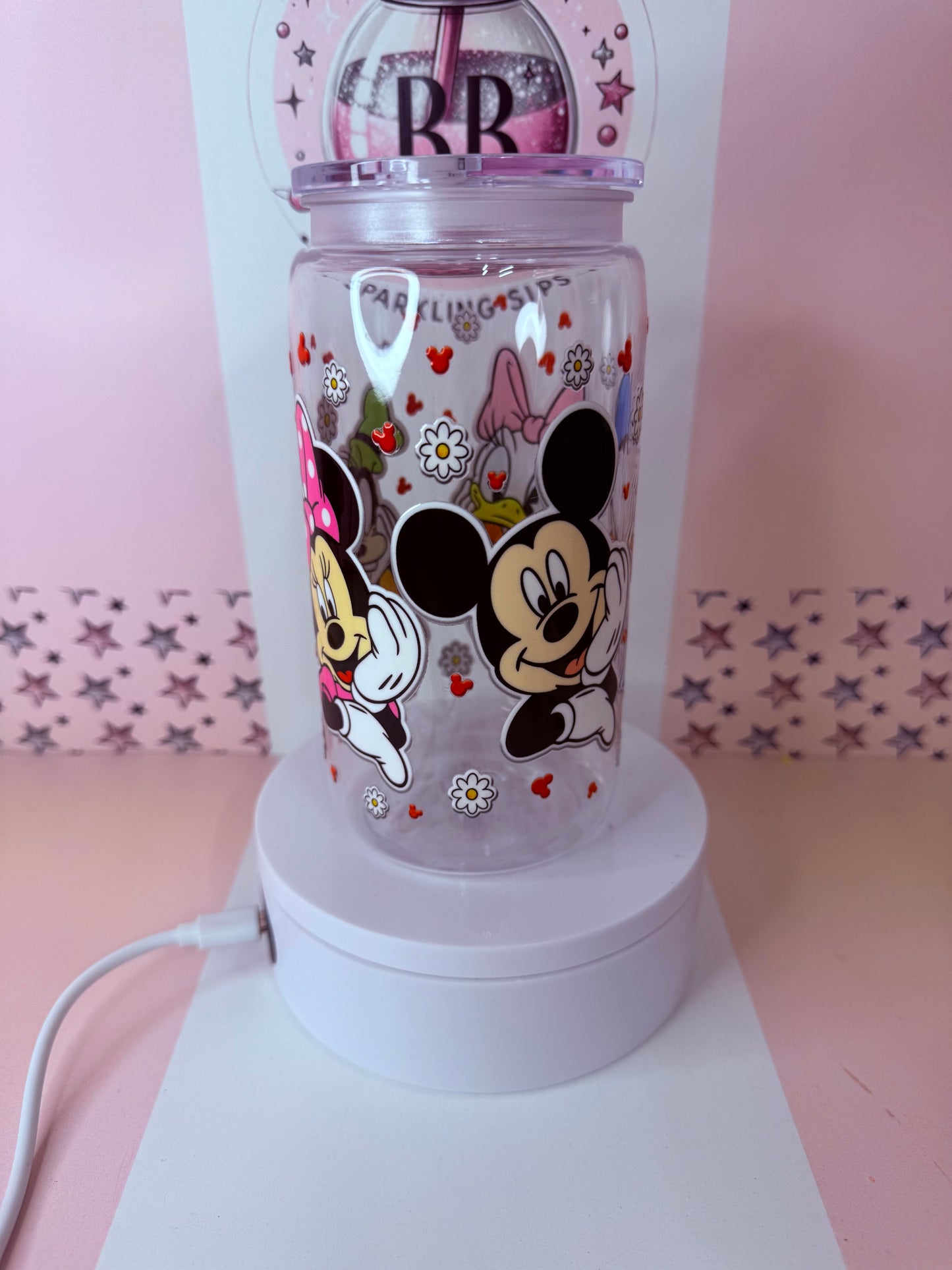 D Character 16oz acrylic clear can
