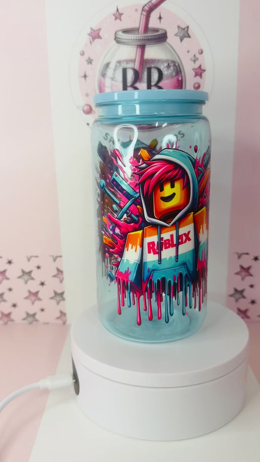 Roblox Blue 16oz acrylic coloured can