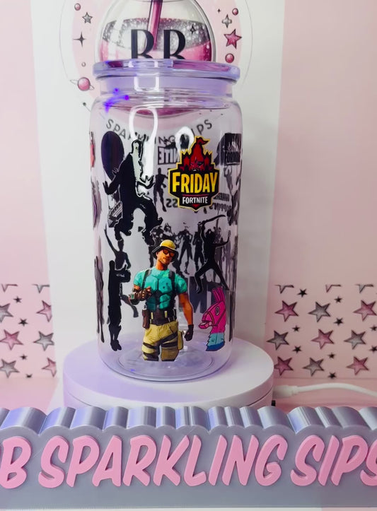 Fortnite 16oz acrylic clear can