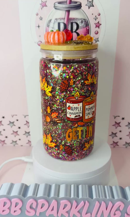 Getting Lit 16oz acrylic glitter snowglobe cup