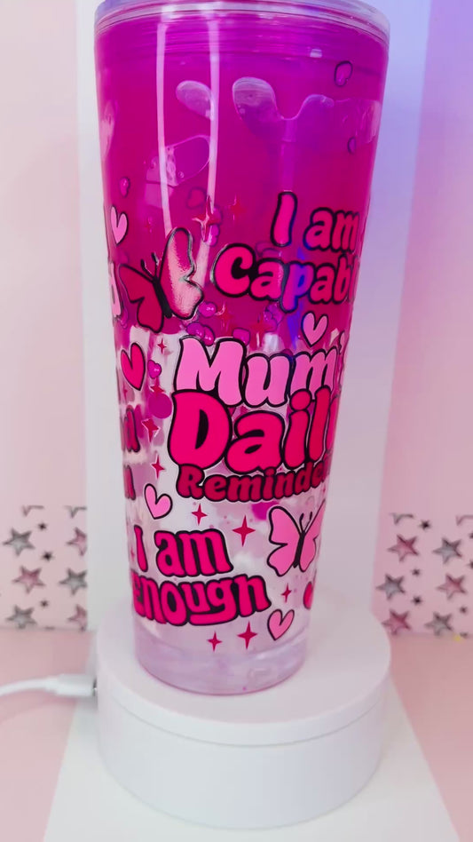 24oz acrylic Mum Affirmations Lava drip tumbler