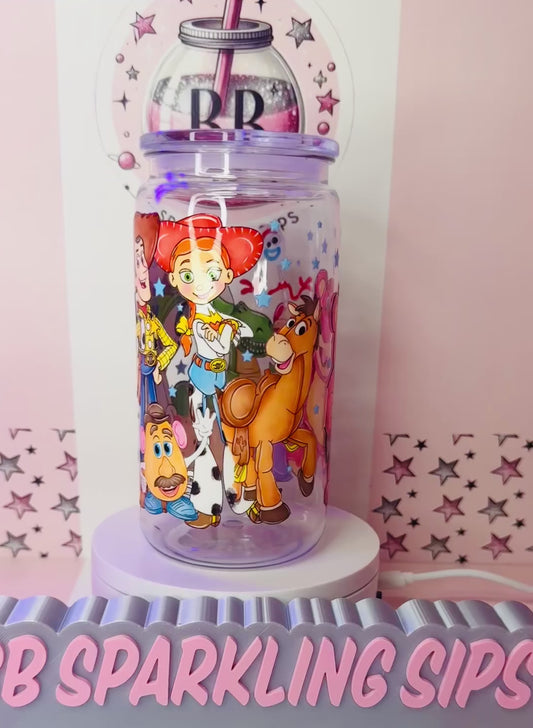 Toy Story 16oz acrylic clear can