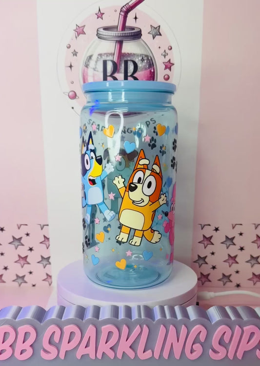 Bluey 16oz acrylic coloured can