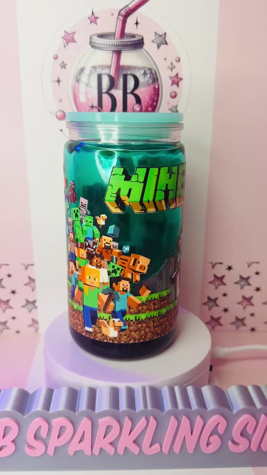 Minecraft 16oz acrylic drip snowglobe cup