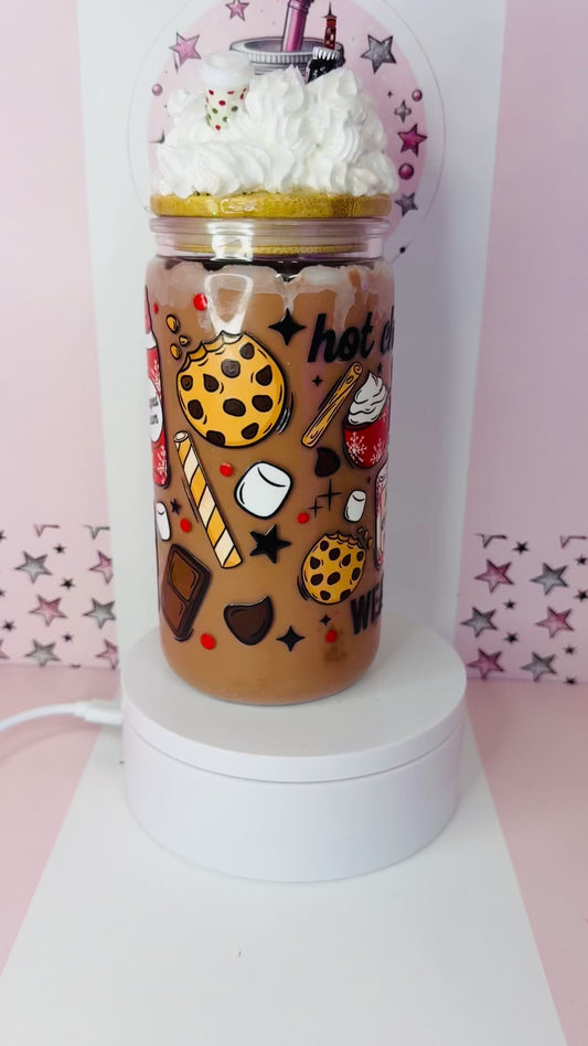 Hot Chocolate 16oz acrylic snowglobe Drip cup